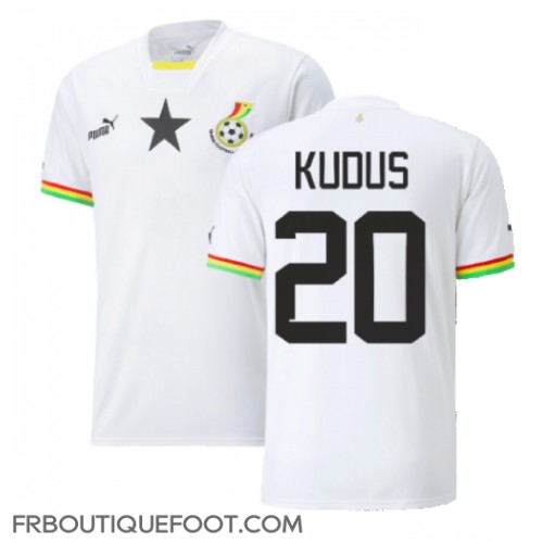 Maillot de foot Ghana Mohammed Kudus #20 Domicile vêtements Monde 2022 Manches Courtes
